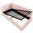 Pink Velvet Daybed With Twin Size, Storage Function, Metal Slatted Frame, Skin- And Comfortable Design Single Bed Hydraulic Storage, Fabric For Softness-799965896