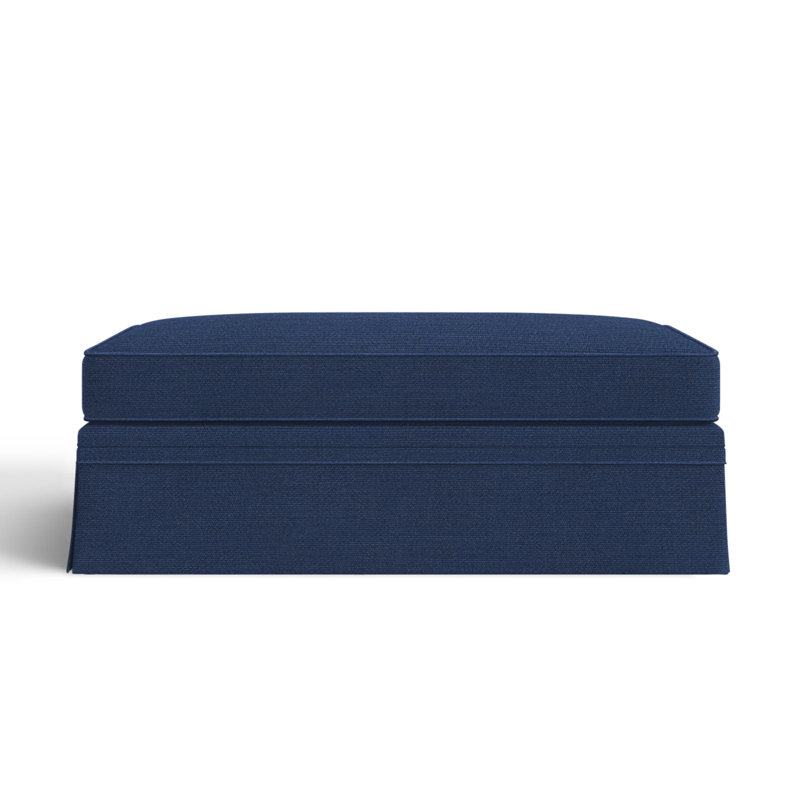 Shelby Upholstered Storage Ottoman, Canvas Navy Sunbrella® Canvas