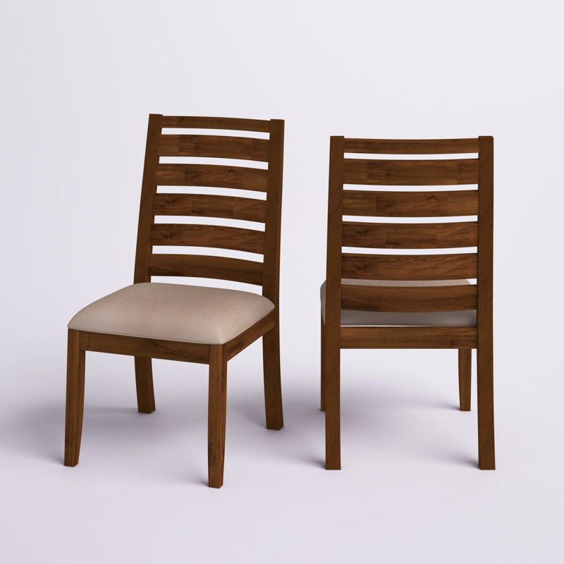 Chaise d'appoint rembourrée Trevion, Beige, Acajou