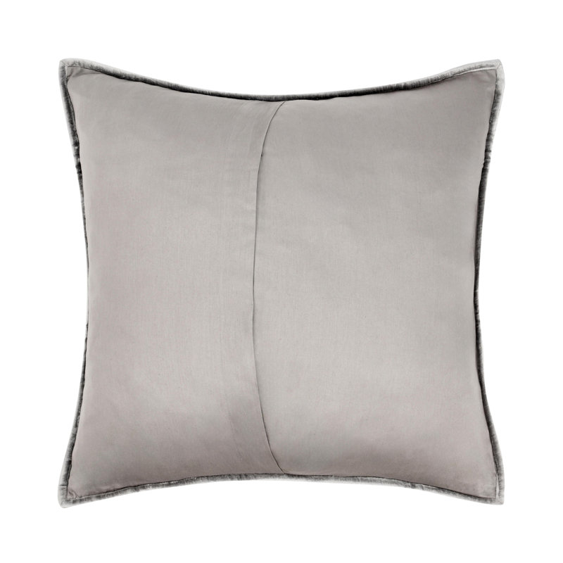 Bari 4-Piece Velvet Rayon Quilt Set, King Quilt + 3 Euro Shams, Light Gray