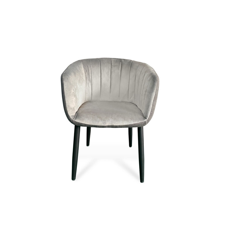 Leidesdorff 47cm H Velvet Upholstered Armchair, Grey