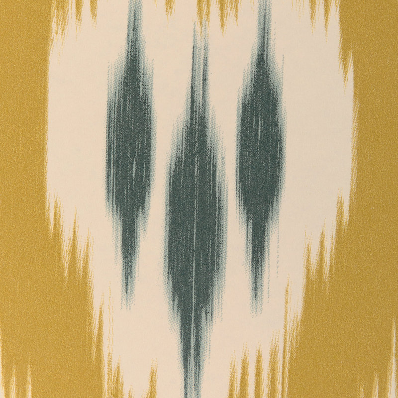 Clare Ikat Wood Pulp Blend Wallpaper Roll, Topaz
