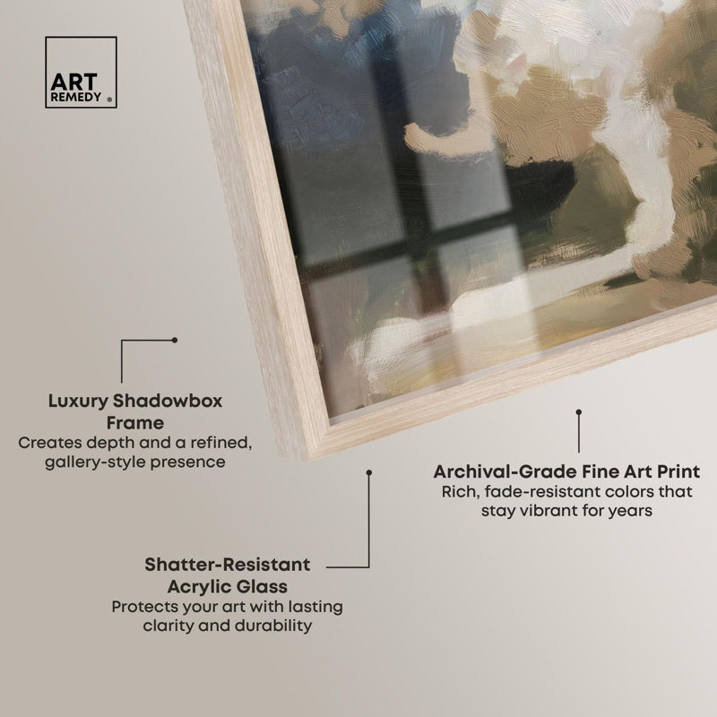 «Mute Tones I Boho Art Shadowbox» par Art Remedy, H 46 po x l 37 po, Crème