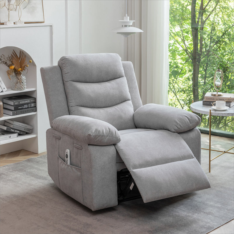 Power Recliner Chair with Adjustable Massage Function with Heating System, Gray