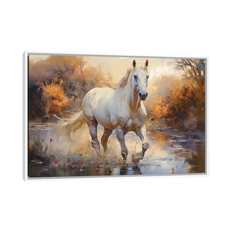 Arabian Horse II - reproduction d'art murale encadrée, H 18 po x l 26 po, Reproduction encadrée sans passe-partout, Blanc