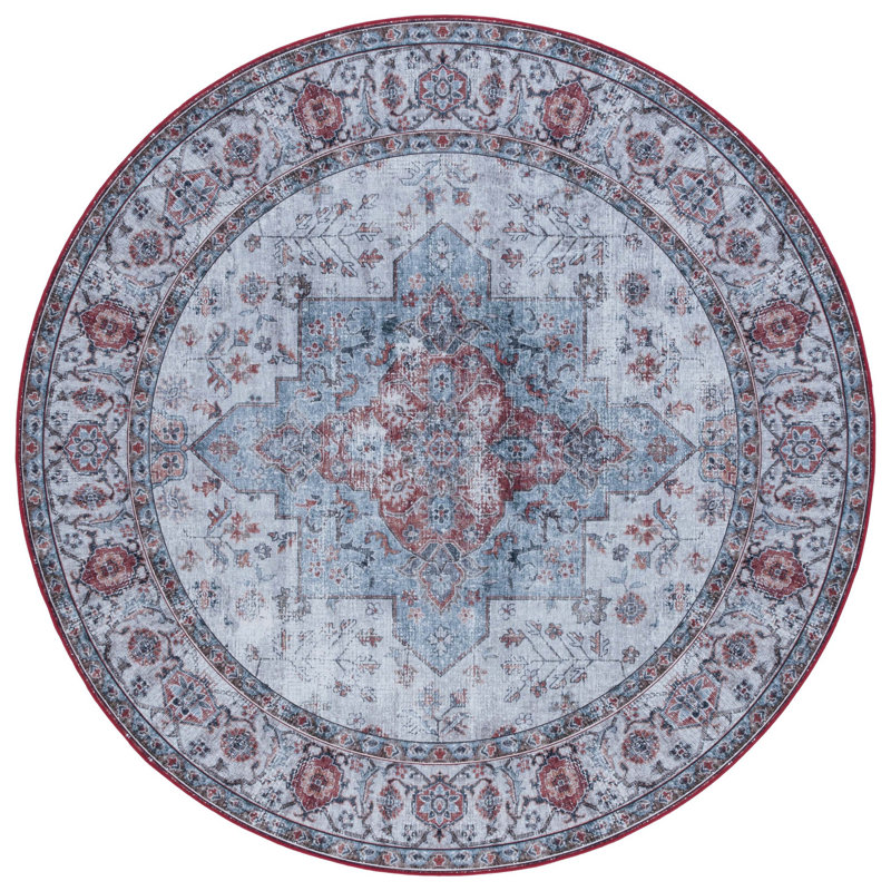 Melhado Performance Machine Washable Oriental Rug, Round 6'