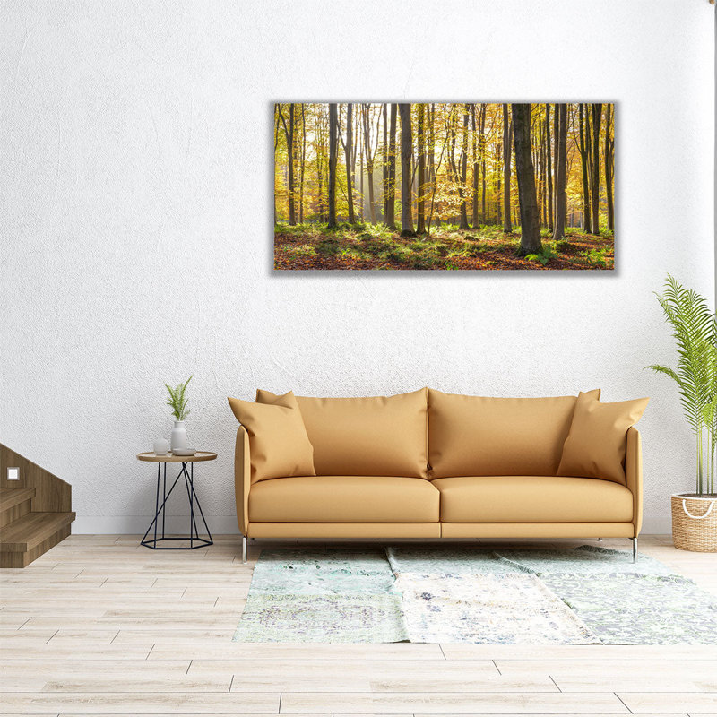 «Sunshining Through Autumn Forest», reproduction d'art sur toile, H 24 po x l 48 po