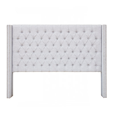 Tête de lit tapissier gris grand