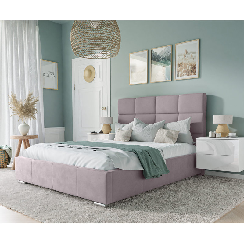Bed Lemuel with Storage, 140cm x 200cm, Light Purple