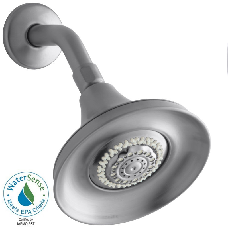 Forte® 1.75 GPM Massage/Jet Fixed Shower Head, Brushed Chrome