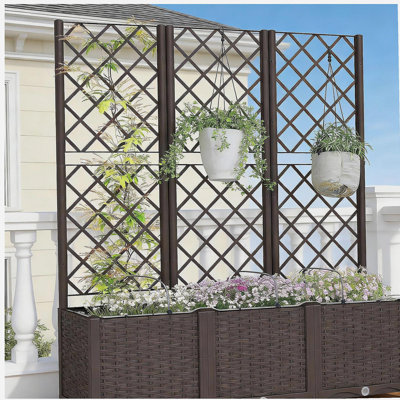 Outdoor Planter Box,Practical Self-Watering Raised Garden Bed