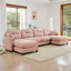 Canapé modulaire en U - repose-pieds, chenille douce, conception plissée matelassée, ergonomique - rose-129466829
