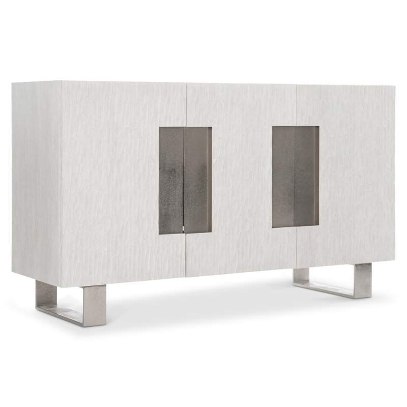 Solaria Transitional 59'' Beige Oak Sideboard with Nickel Accents