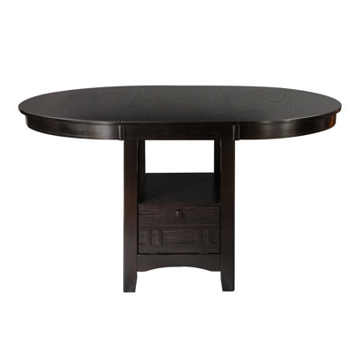  Table de salle à manger à hauteur de comptoir 1pc avec rallonge et base de rangement