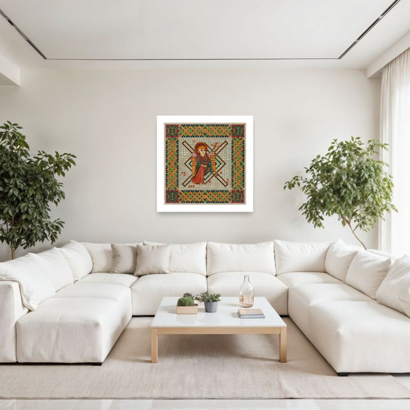 Divine Celtic Angel Contemporary Winter Wall Art Print 1 Piece Wrapped Canvas Wall Art, 121.92cm H x 121.92cm W