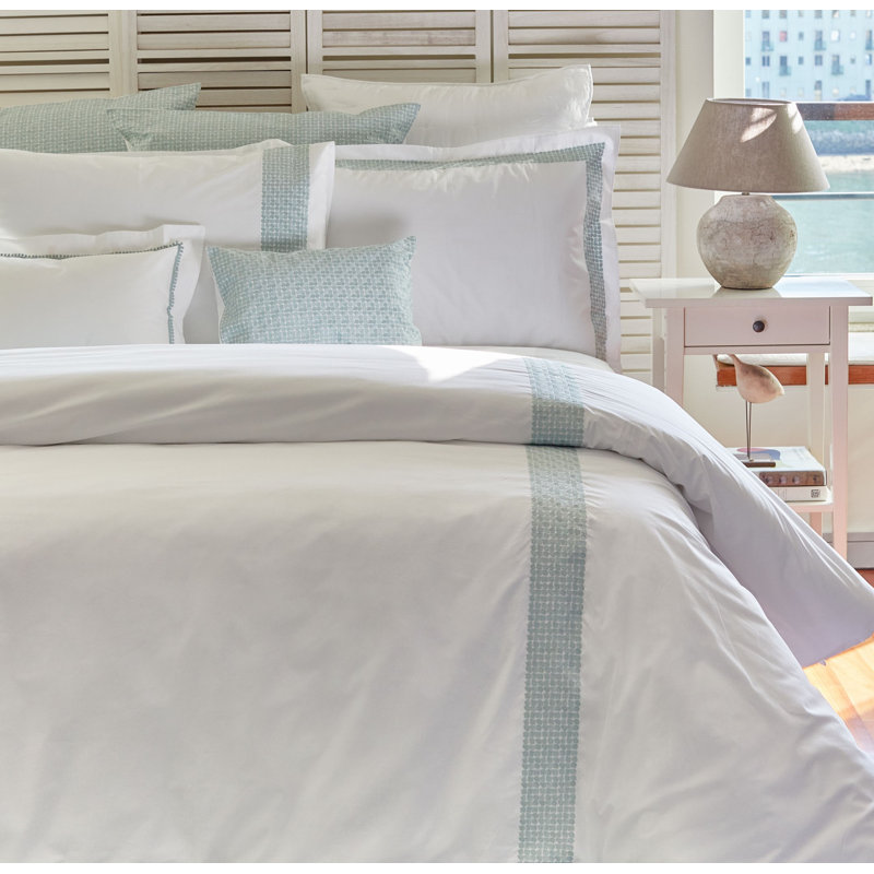 Lagos_Duvet Cover, White/Blue, King Duvet Cover