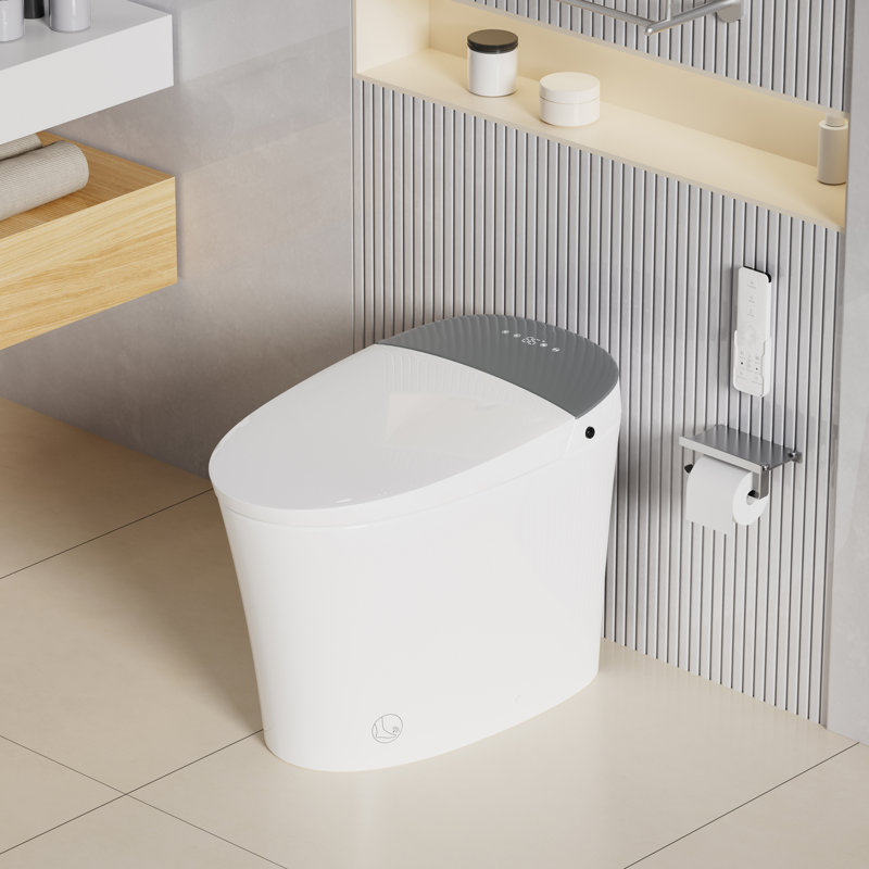 Smart Bidet Toilet ADA Chair Height Design,Soft Close Lid, Auto Flush,1000 Gram MaP Flushing Score, Foot Sensor Operation CT-001P