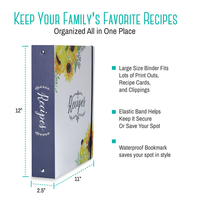 Outshine Floral Recipe Cards with Dividers (Set of 104)