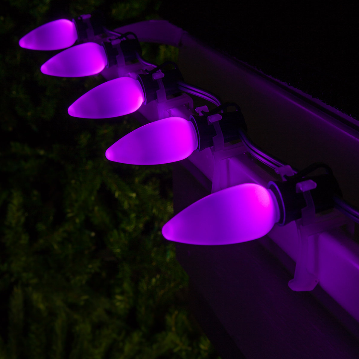 Shatterproof Smooth C9 OptiCore LED Christmas String Lights, 50, Purple