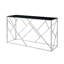 Console de 55 po Tyeisha, table de vestibule, table Hoyer avec structure en métal et plateau en verre trempé-1827509807
