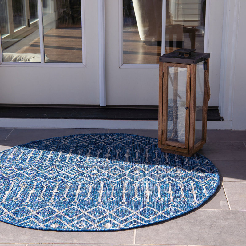 Outdoor Preen Area Rug Lakeside Color, Round 5'