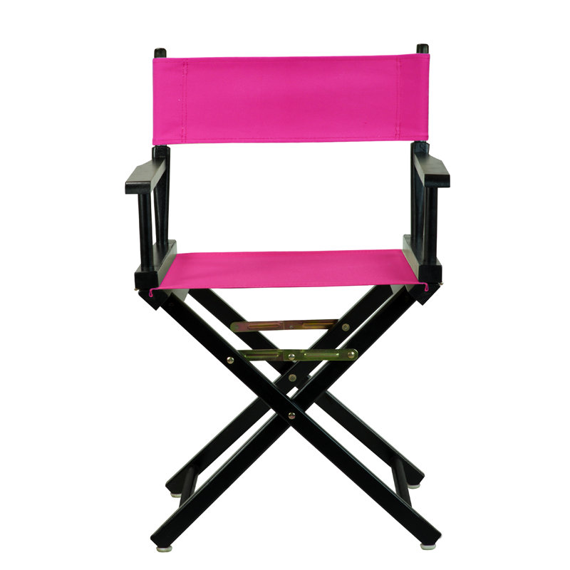 Chaise de réalisateur pliante 18 po, Noir, noir, noir, noir, Magenta