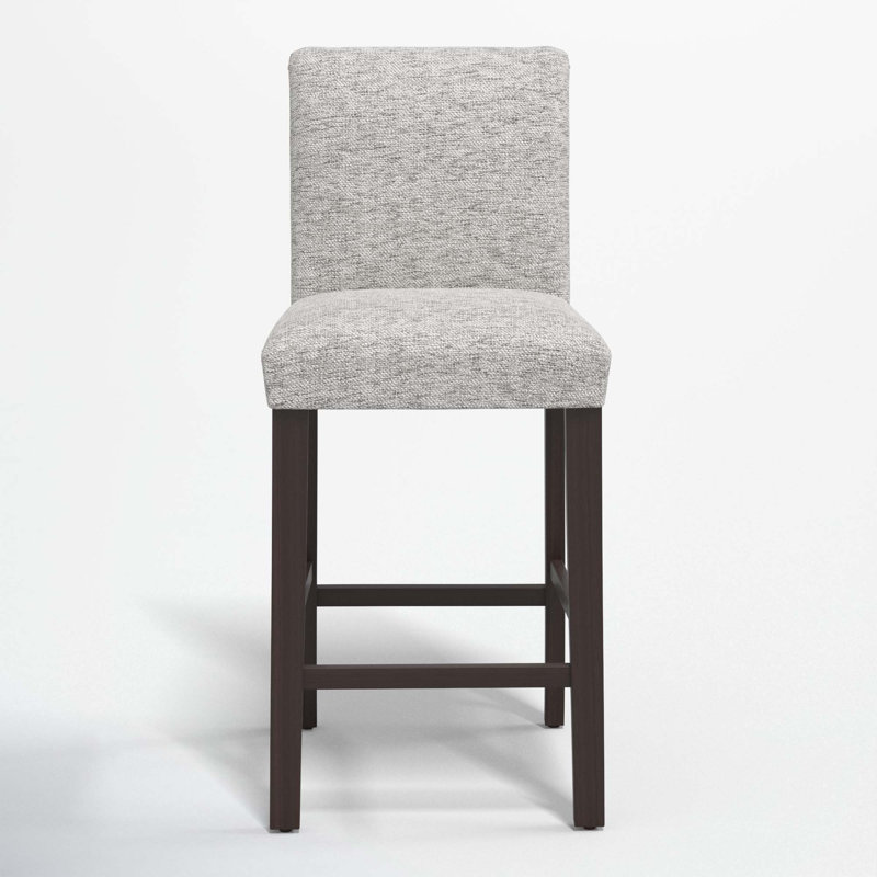 Hadrien Bar & Counter Stool, Bar Stool (31” Seat Height), Milsap Spray Sustain® Tweed, Black Wood
