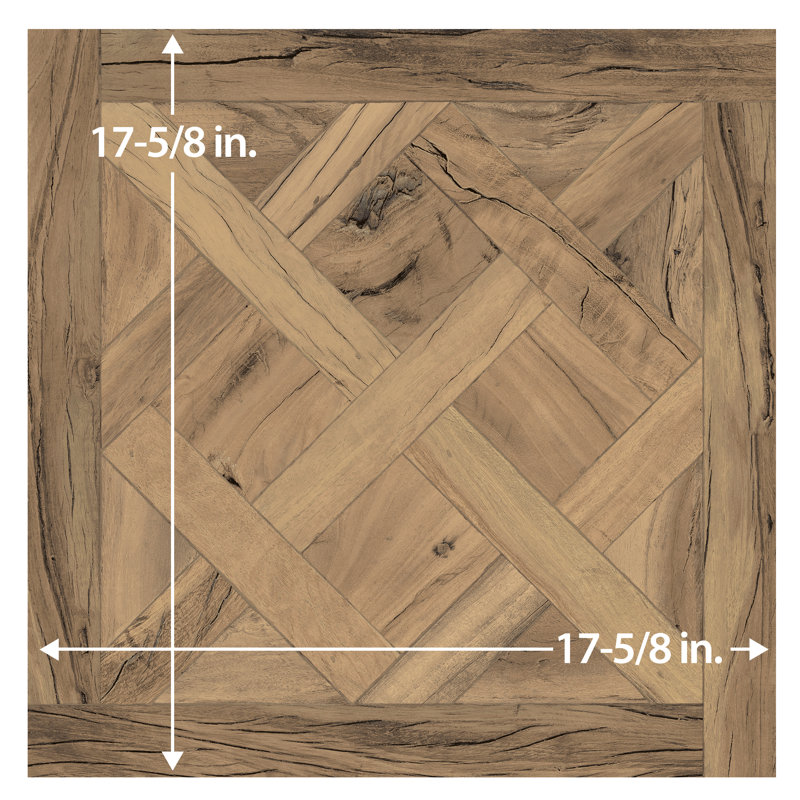 Kings Forest Lattice 17-5/8 In. X 17-5/8 In. Ceramic Floor And Wall Tile, Brown