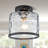 Alixandra 1-Light Clear Hammered Glass Semi Flush Mount-964493508