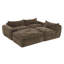Canapé de 116 po entièrement compressé avec mousse à haute densité, dossier et coussin de siège intégrés, bordure décorative, conception sans pieds sans cadre, aucun assemblage requis, combinaison libre, chenille de particules-1694696787