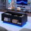 Table basse à plateau relevable Chappa avec bande lumineuse à DEL RVB, compartiment caché et tablette ouverte-1140384295