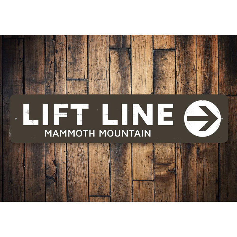 Enseigne en aluminium Lift Line Arrow, H 6 po x l 24 po x P 0,063 po