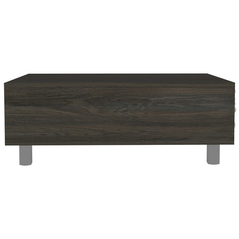 Table basse à plateau relevable avec rangement, Espresso carbone