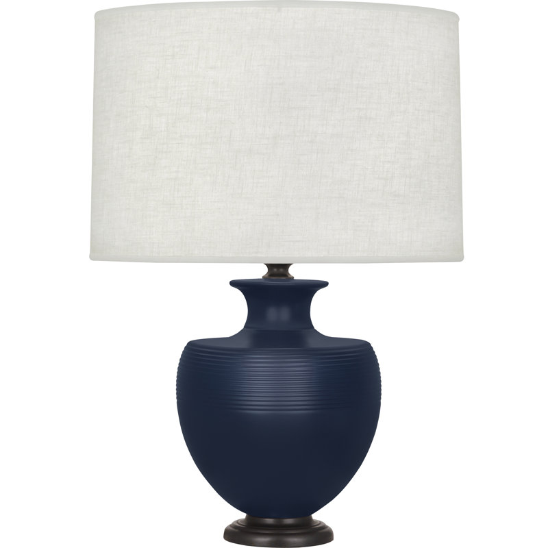 Atlas Table Lamp, Deep Patina Bronze Base/ Navy Shade