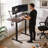 Electric Height Adjustable Standing Desk With Solid Rubber Wood Top