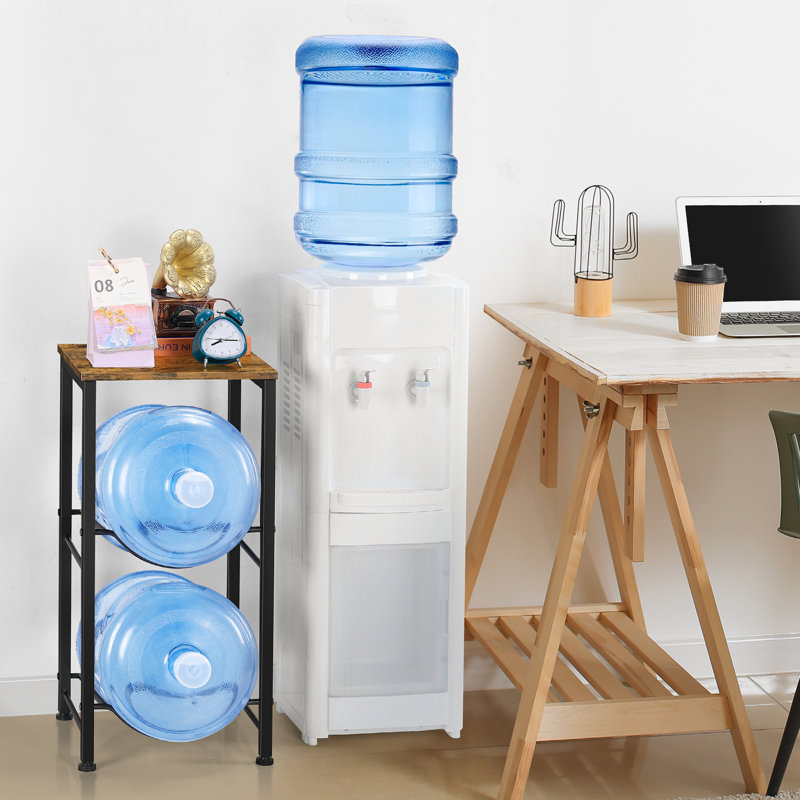 Porte-seau à 3 niveaux avec planche de rangement brun