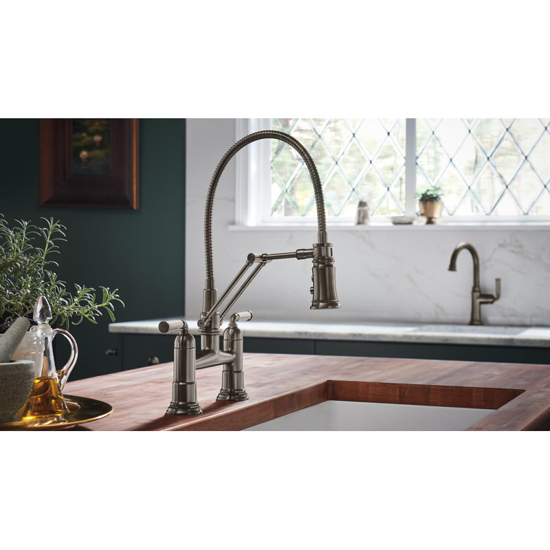 Rook® Articulating Bridge Faucet, Luxe Gold