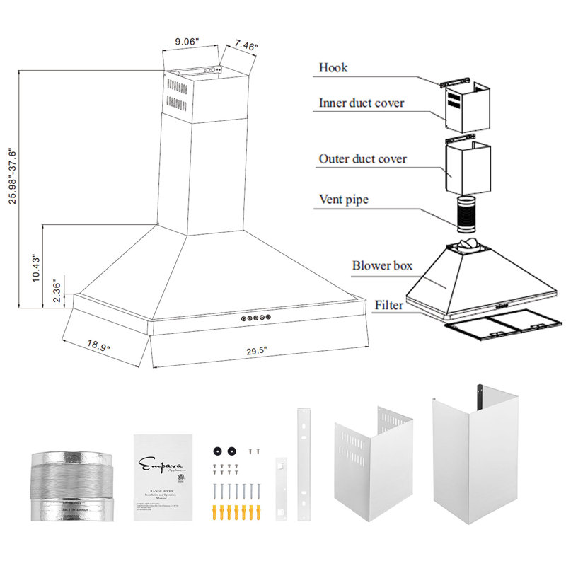 2 Piece Kitchen Package With 30" Gas Cooktop, and 30" Ducted Wall Mount Range Hood
