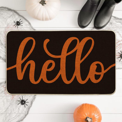 Paillasson noir et orange Hello Halloween