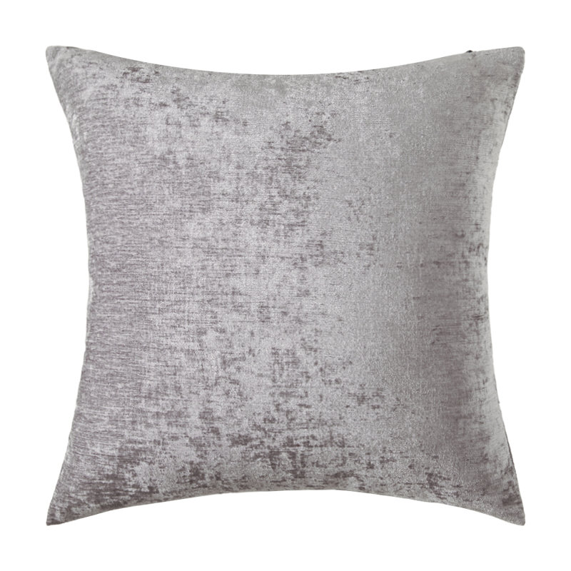 Housse de coussin en chenille (insert inclus), H 18 po x l 18 po, Gris