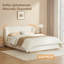 Luna Modern  Boucle Upholstered Wingback Headboard Platform Bed with Solid Wood Frame-1026827094