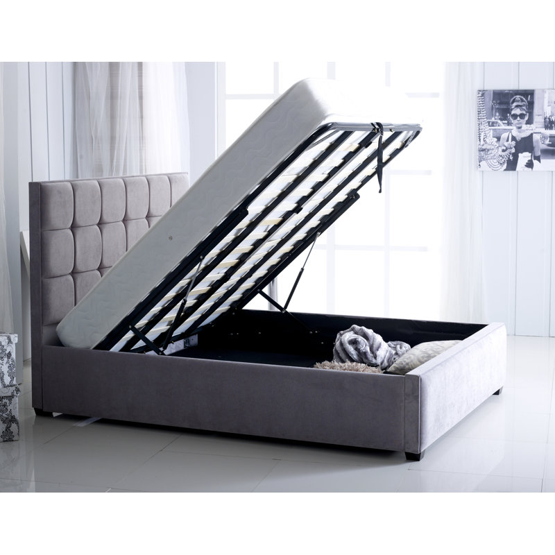 Chestle Upholstered Ottoman Storage Bed, Kingsize (5'), Cream