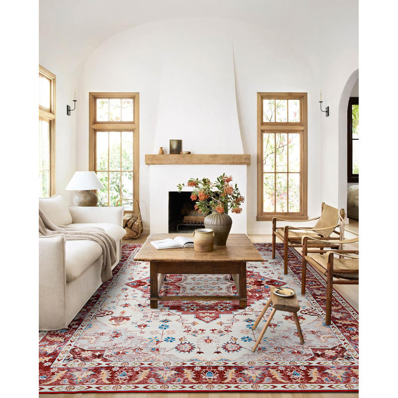 Shonica Washable Abstract Indoor Rug, Rectangle 5' x 8'