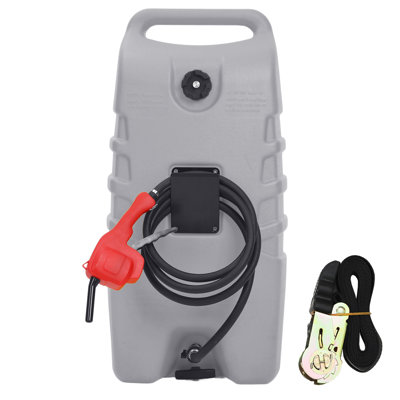 Portable Fuel Tank with Transfer Pump, 14 Gallon Gas Caddy with 10-Foot Hose for Lawn Mower, Farm, Marine, and Home Use