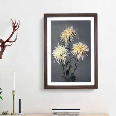 Three Chrysanthemums by Ogawa Kazumasa - Picture Frame Painting Print
