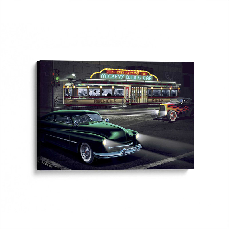 Midnight At Mickey’S, Stretched Canvas, 12" H x 18" W, Wrapped Canvas