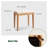 Solid Wood Vanity Stool - Red Oak Bedroom Stool with Off-White Padded Seat, Natural Wood Channel Design Vanity Chair for Makeup Table-1501145565
