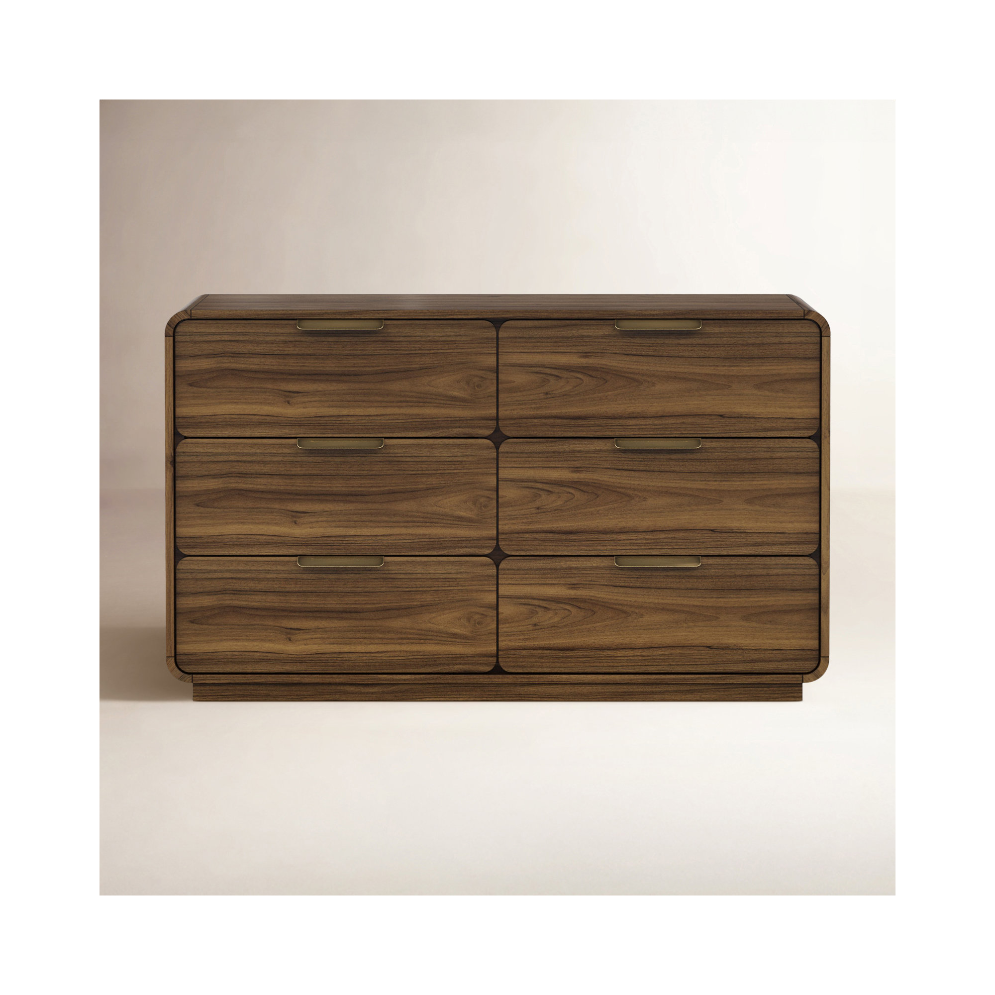 Kiefer 6-Drawer Walnut Dresser, Carmel