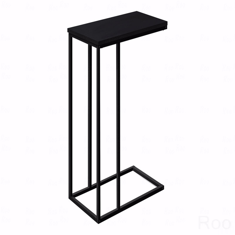 Accent Table, C-Shaped, End, Side, Snack, Laminate, Metal, Contemporary, Modern, Black