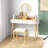 Kiree 4-Drawer Lighted Mirror Vanity Set with Stool -978678697